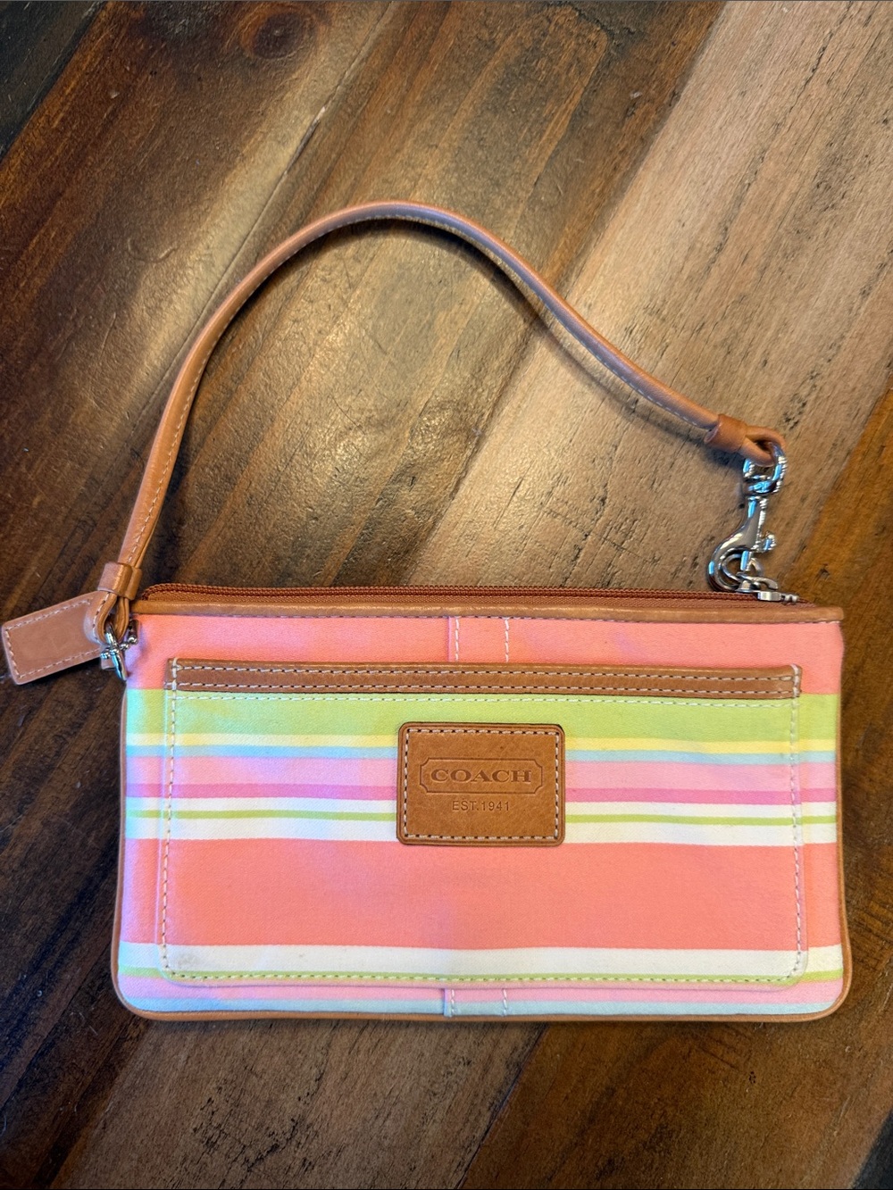 Coach Signature Hampton Stripped Wrislet. Barely used, minimal signs of wear